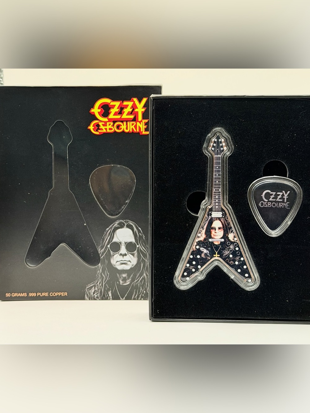 Ozzy Osbourne Limited Edition .999 Pure Copper Guitar & Pick Set